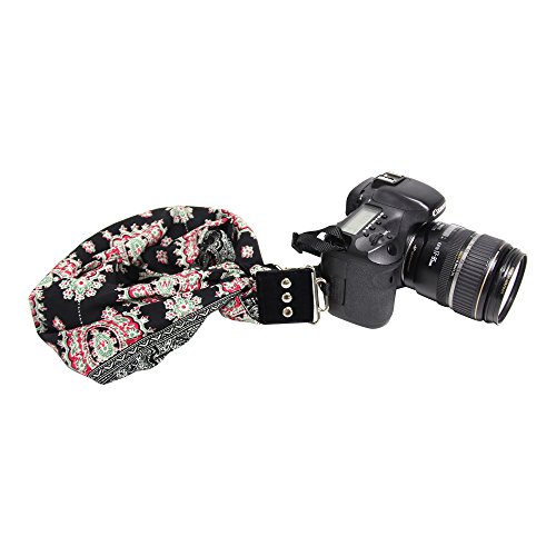 Luxury Scarf Camera Strap with Hidden Pocket~ Hold Your Phone, Keys, Cash and Spare Memory Card Right Where You Need Them! Quality USA Made (BlackBerry) - Thumbnail 3