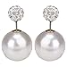 LackingOne Vintage Classic Button Pearl Studs Earrings Ball Earrings Color Shiny White