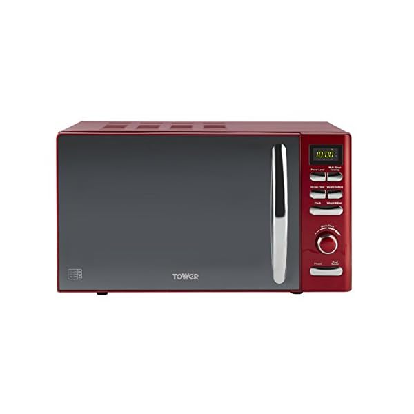 Tower T24019R Infinity Digital Solo Microwave with 6 Power Levels, 8 Auto Cook Options, 60 Minute Timer, Defrost…