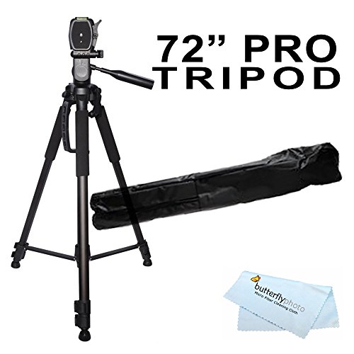 72 inch Tripod w/Case For The Nikon Df, D7200, D5300, D3300, D5200, D3200, D3X, D3S, D700, D300S, D7000 D90 D5100 D800 D800E D810 D600 D610, D7100, D750 DSLR and Blackmagic Pocket Cinema Camera + More