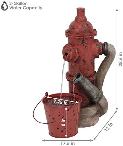 Amazon Com Sunnydaze Fire Hydrant Water Fountain With Bucket Outdoor Garden Waterfall Feature 28 Inch Tall Garden Outdoor