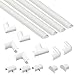 D-Line 13.12ft Cord Hider Kit, Patented Cable Cover, Hide Wires on Wall, Channel for TV Mount Cords, Raceway Wire Hiders, Paintable, Adhesive, Half Round, 4X 0.78in W x 0.39in H x 39in Lengths, White