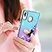 LeYi Compatible with Samsung Galaxy A20 Case, Galaxy A30 Case with 2PCS Tempered Glass Screen Protector for Girls Women, Glitter Clear Phone Case for Samsung A30/ A20 Teal/Purple