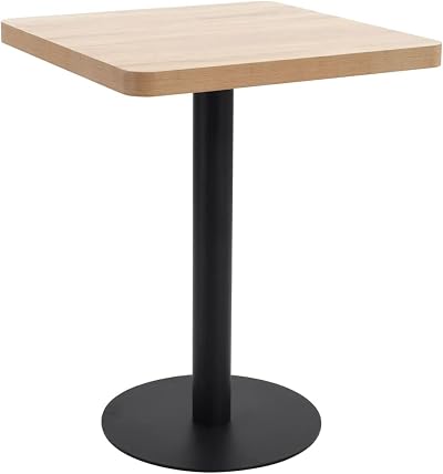 vidaXL Bistro Table Durable Steel Base MDF Top Wood Grain 60x60x75 cm