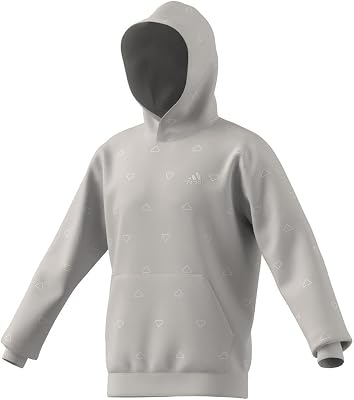 Homme Seasonal Essentials Monogram Fleece Graphic Hoodie, Grey Two, M