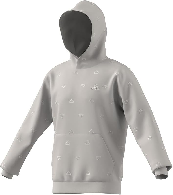 Homme Seasonal Essentials Monogram Fleece Graphic Hoodie, Grey Two, M — photo 1 sur 3