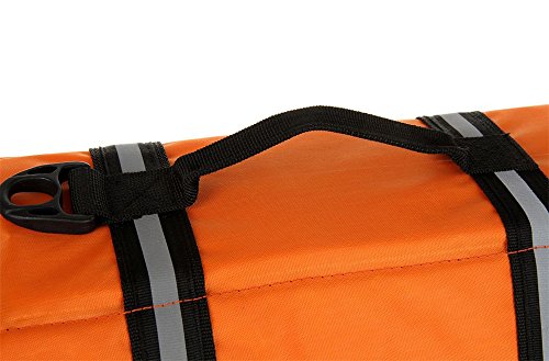 Dog Life Jacket Safety Reflective Vest Pet Life Preserver (Orange, M)