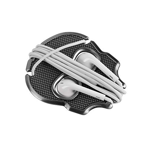 Shechane Earphone Winding Earphone Winder Organizing Headphone Cable Stylish Earphone Storage Metal Color Headphone Storage Dark Gray - Thumbnail 6