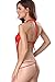 SEXYHUT Women Sexy Halter Lingerie One Piece Deep V Jumpsuit Mini Teddy Bodysuit,One Size (Red)