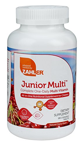 Zahler junior multi, chewable multivitamin for kids, great tastin…