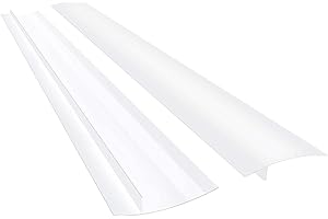Silicone Kitchen Stove Gap Covers, Kitchen Counter Gap Anti-Slip Non-Tacky Filler Seals Spills Between Counter, Stovetop, Oven, Washer, Sheat-resistant，et of 2 (25Inches, Translucent) by liboyixi
