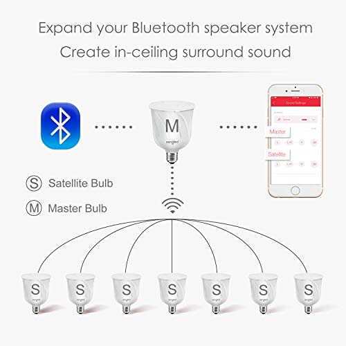 Sengled Pulse LED Smart Bulb with JBL Bluetooth Speaker, App Controlled Up to 8 BR30 LED Light Bulbs with Starter Kit, E26 Base, Compatible with Amazon Alexa, White, 2 Pack