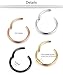 ORAZIO 4Pcs 16G Stainless Steel Nose Ring Body Piercing Ear Hoop Seamless Clicker Ring