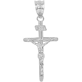 Religious Jewelry by FDJ .925 Sterling Silver 1.18" INRI Crucifix Cross Pendant