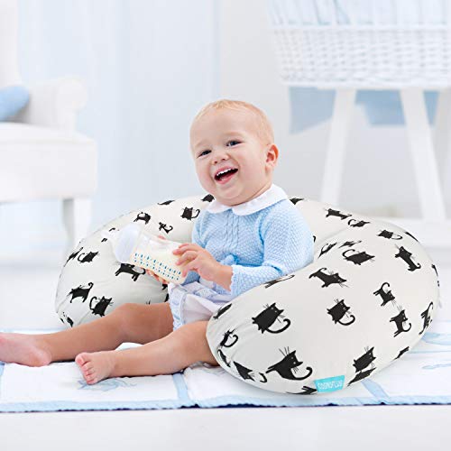 Nursing Pillow Covers- Nursing Pillow Slipcovers for Breastfeeding Moms,Ultra Soft Snug Fits On Infant Nursing Pillow,Cats Pattern