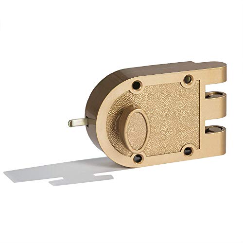 Heavy Duty Jimmy Proof Deadbolt Door Lock, Brass, Single Cylinder with Key Entry (3)