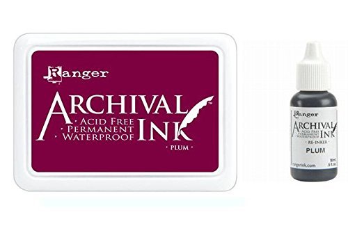 Ranger Wendy Vecchi Archival Plum Purple Permanent Dye Ink Stamp Pad & Re-Inker