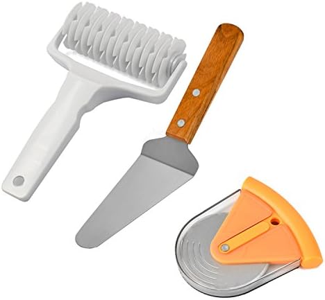 Onmexto Pizza Cutter Cake Shovel Lattice Roller Stainless Steel Dough Cookie Pie Knife Kitchen Baking Tool 3pcs set