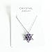 Women Girls Elsa Frozen Crystal Snowflake Necklace Purple Pendant for Gift