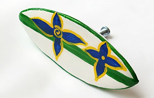 Amazon Com White With Blue Flowers Shortboard Surfboard Knobs