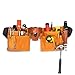 New & Improved Quality, 11 Pocket Leather Construction Tool Belt, Work Apron, with Adjustable Poly Web Belt Quick Release Buckle