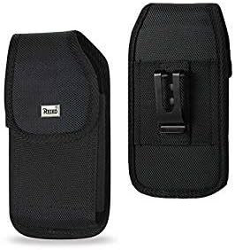 For Samsung Galaxy J3 / S7 / S6 / S6 Edge / S5 Reiko Rugged Heavy Duty Pouch Case W/ Black Metal Belt Clip (Fits With Silicone / Thin Hybrid Case On) and Zoomazig Stylus