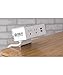 Stand Up Desk Store DeskPower Desktop Charging Station with 2 Port USB and AC Outlets and 10 Foot Extension Cord (White)