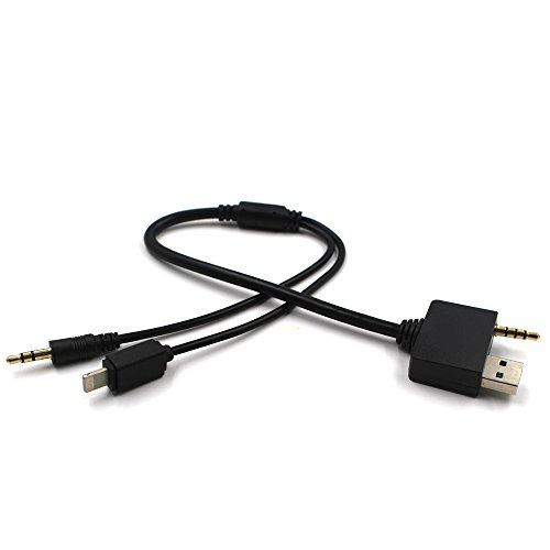 Jimat Kia Hyundai 8 pin Aux, USB AUX iPod iPhone Lightning Connector Audio Music Interface AUX-IN Cable Adapter | Data Sync Transfer & Charging | for Apple iPod iPhone 6 6Plus 6+ 6s 5 5s 5c |