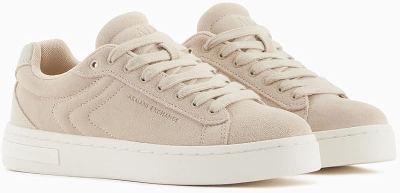 Zapatillas de Piel para Mujer London, con Logotipo Dorado, Arena, 36 EU