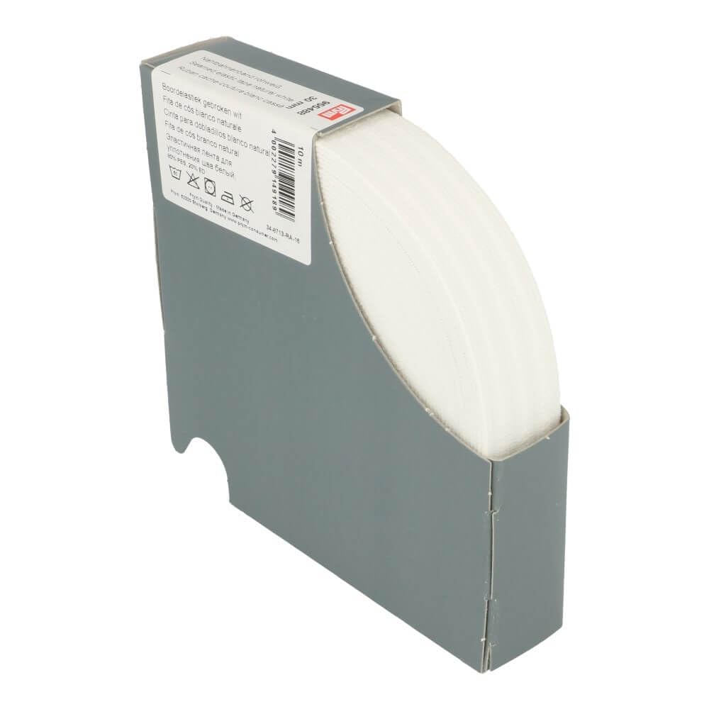 Prym Elastic Tape, 80% Polyester, 20% ED, White, 30 mm