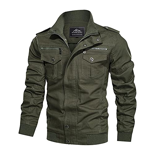 HJWWIN Men's Lightweight Cotton Military Jackets Spring and Autumn