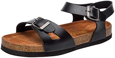refulgence Women's Low Heel Sandals Beach Buckle Strap Flat Shoe