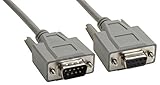 Amphenol CS-DSNULW19MF-005 DB9 Male to DB9 Female Null Modem Cable, No Handshaking, 5', Gray