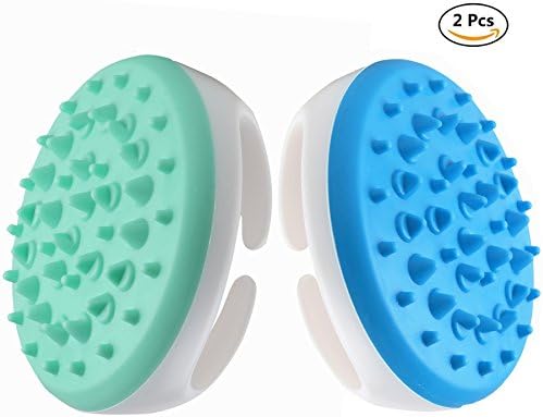 Millton Fashion Cellulite Massager &amp; Remover Brush Mitt Manually Body Massage Brush Facial Head Massager Brush,Body Slimming Tool Waist Abdomen Massage Brush for Body Beauty (Green+Blue)