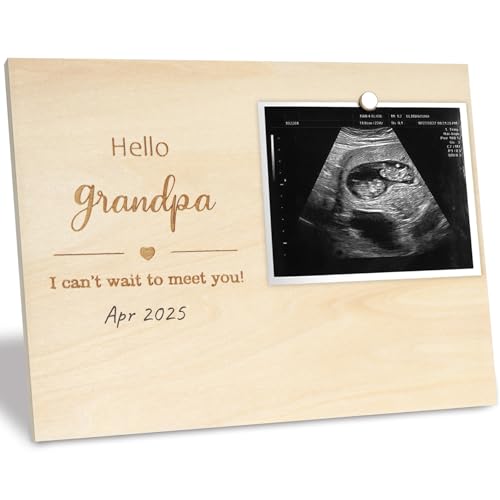 HAMUIERS Pregnancy Announcement for Grandpa, Ultrasound Picture Frames, Baby Sonogram Picture Keepsake Frame, Grandpa Baby Announcement Ideas, Grandfather to be Gifts
