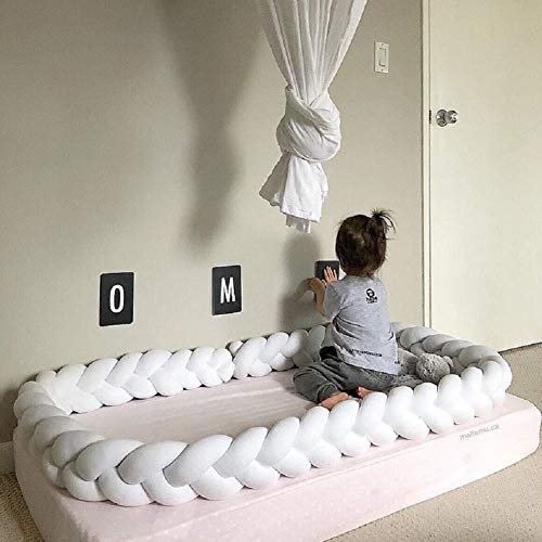 Baby Braided Crib Bumper Soft Knot Pillow Protective & Decorative Long