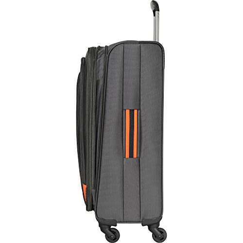 Nautica 3 Piece Luggage SetLightweight for Travel4, Grey/Orange Cas