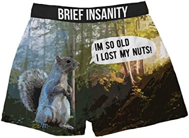 Brief Insanity I’m so Old I Lost My Nuts Silky Funny Boxer Shorts Gifts for Men Dad Husband
