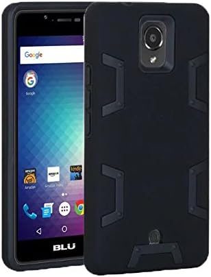 BLU R1 HD Case, GreenElec Hybrid Dual Layer Shockproof High Impact Hard Plastic+Soft Silicone Rubber internal Armor Defender Case Cover for BLU R1 HD (Black Black)