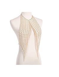 MineSign - Collar de cadena sexy, collar de moda para el hombro, sujetador para el cuerpo, joyería para verano, playa, vestido de fiesta