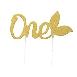 Mermaid One Cake Topper 1st First Birthday Party Supplies Handmade Double Sided Gold Glitter Stock