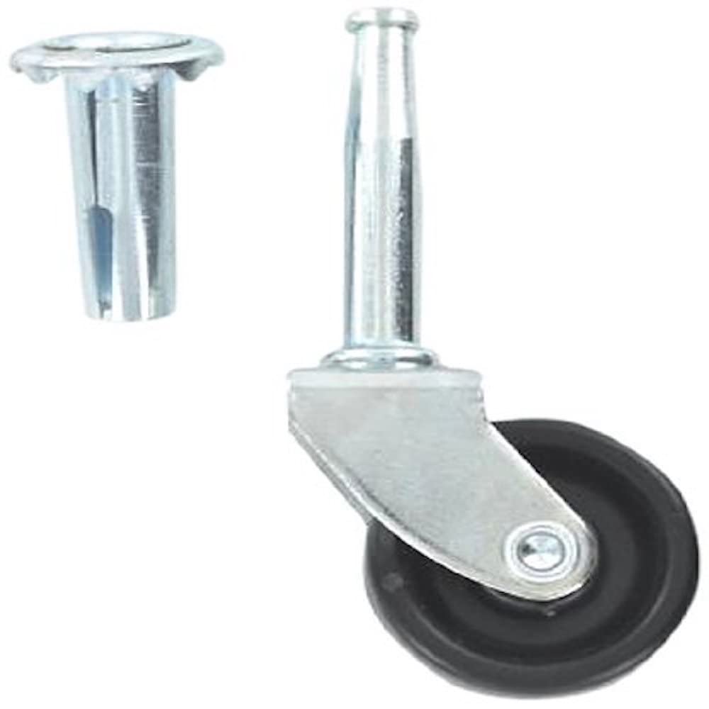 Merriway® BH01004 Single Wheel Castors, Socket Fix, 30 mm (1.1/4 inch) - Pack of 4