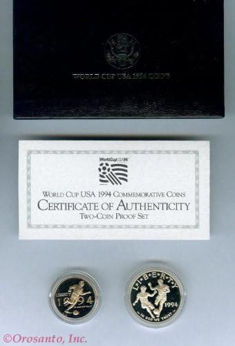 1994 World Cup Proof 2 Piece Half & Dollar