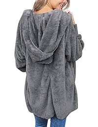 Luvamia - Chaqueta de forro polar con capucha para mujer