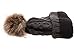 ANGELA & WILLIAM Women's Winter Fleece Lined Cable Knitted Pom Pom Beanie Hat with Hair Tie.(Dark Grey)