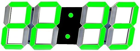 SHSEA Remote Control Jumbo Digital LED Wall Clock Timer with Date, Temperature, Countdown for Living Room Decor(green)