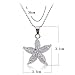 Lureme Women Pave Crystal Starfish Gold Tone Pendant Necklace Adjustable Length 01000791-2