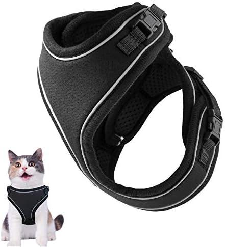 MUDINPET Cat Harness Escape Proof, Kitten Mesh Vest Harness, Adjustable Reflective Comfortable Soft Cat Chest Harness