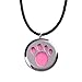 M.JVisun Essential Oil Diffuser Necklace Dog Paw Prints Surgical Stainless Steel 24