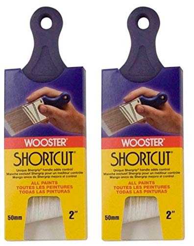 Wooster Shortcut Angle Sash Paintbrushes - 2-Inch Synthetic Blend (Pack Of 6) For Tight Spaces